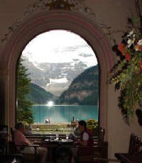 A view from the breakfast room at the Fairmont Chateau Lake Louise. If the secret of success is location, then Fairmont Hotels has it down pat. Every window is a showcase!