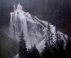 Pyramid Falls seen along the track.