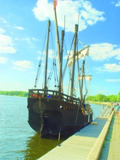 Photo by Rich Middleton, a replica of the Nina docked near La Crosse, WI