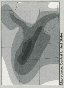 A major fault lies below the Mississippi River from Memphis to St. Louis