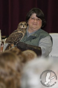 Snowy Owl with Jane at 2012 Festival of Owls