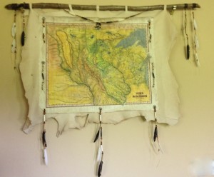 chief map on deerskin